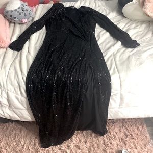 COPY - fashion nova xl floor length dress with high slit